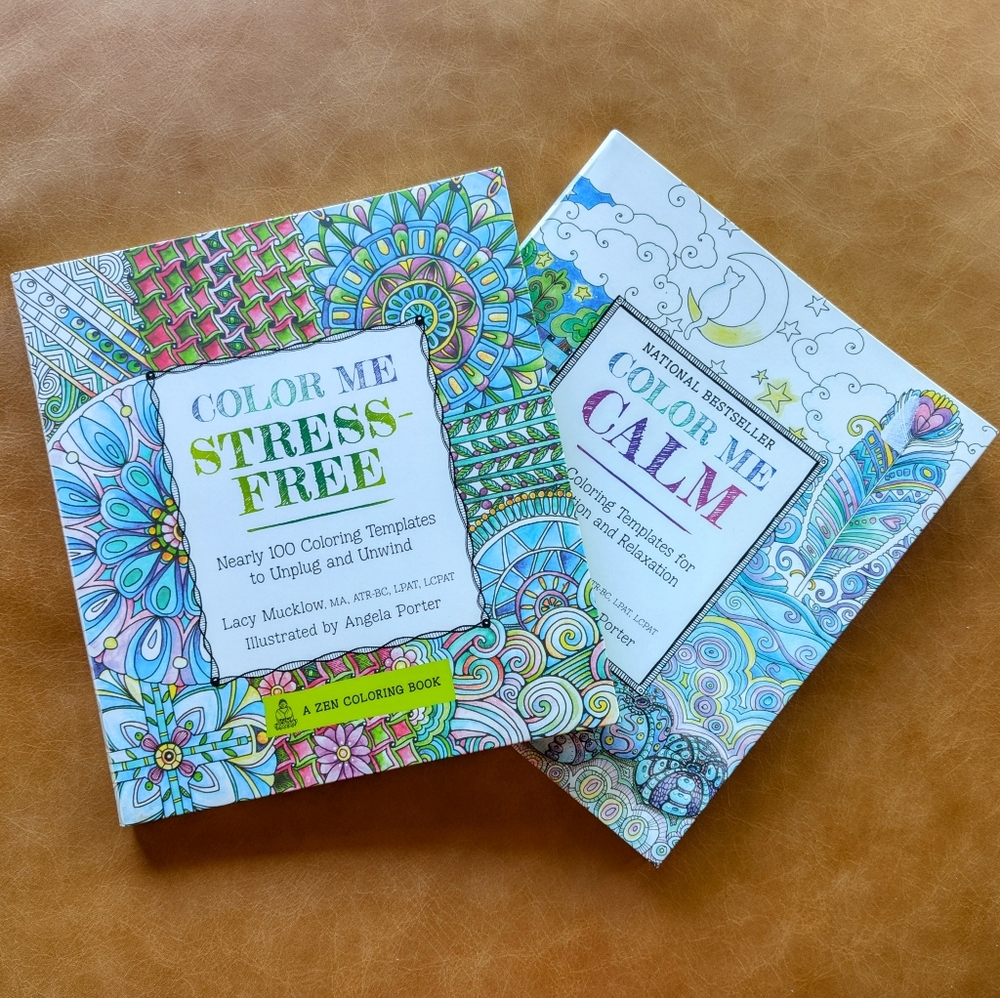 ZEN Coloring Book Bundle - Mandala, Stress-Free, Calm Designs - NWOT